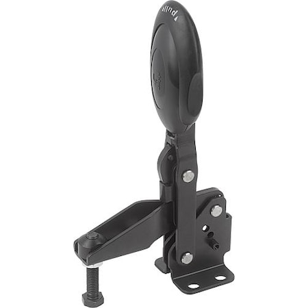 Kipp Vertical Toggle Clamps w. Safety Lock w. flat foot and adj. spindle K0662.012100